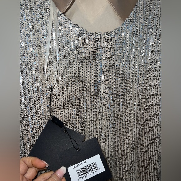 👗 NWT! Mac Duggal Sequin High Scoop Back Dress - Picture 11 of 11